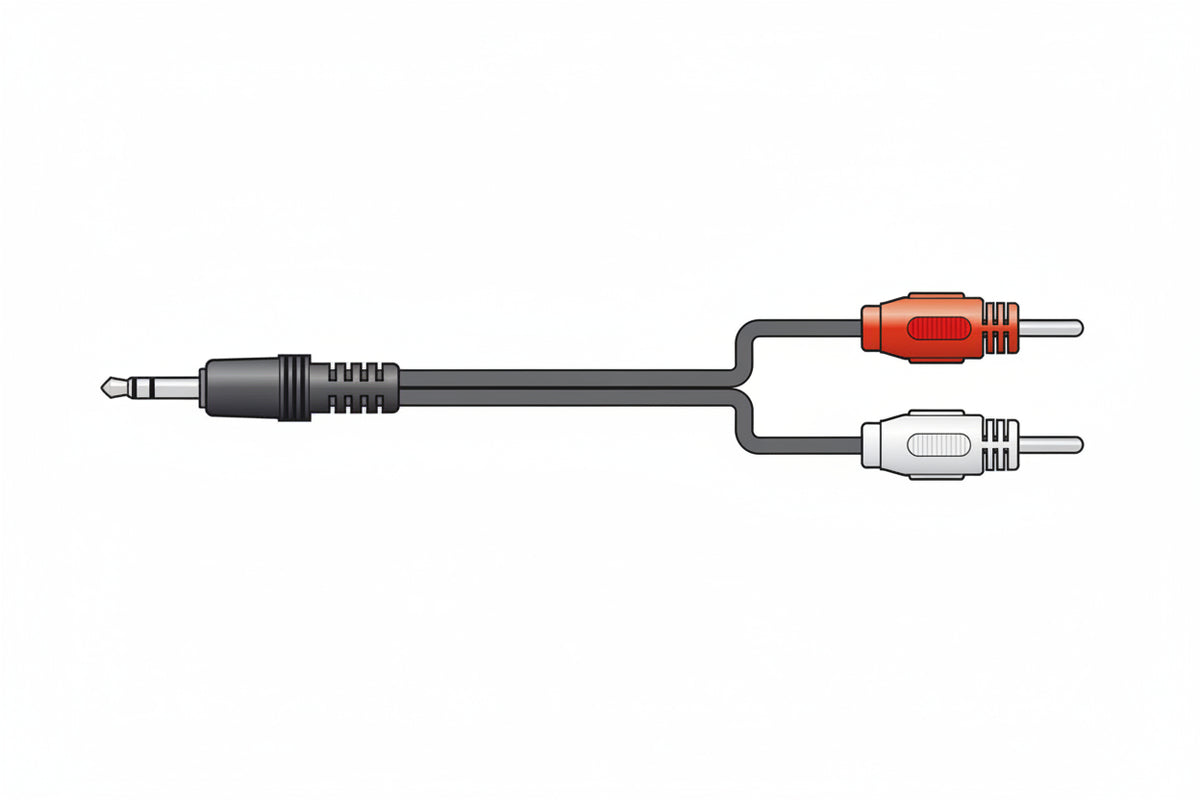 Audio cable with 3.5mm plug and dual RCA connectors