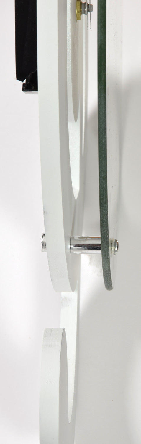 Modern wall-mounted shower head with a sleek design on a white background