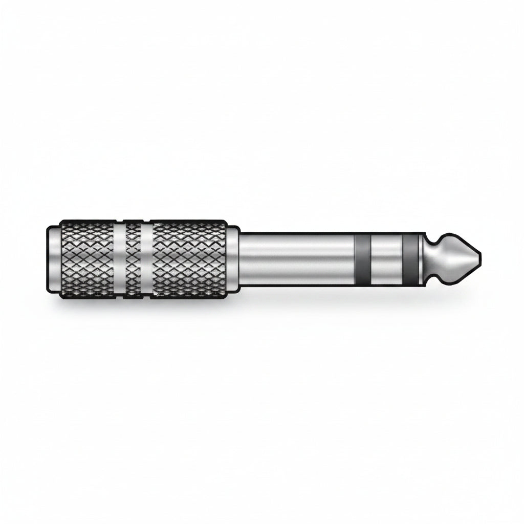 A metallic object slightly longer than a standard 6.5 jack (which is on one side) and a long nought o fit a small jack on the other side.