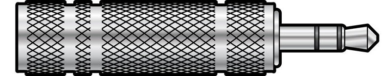 Metallic connector with threaded design on a white background