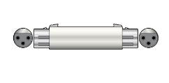 Cylindrical tool with the ability to connect two XLR male cables