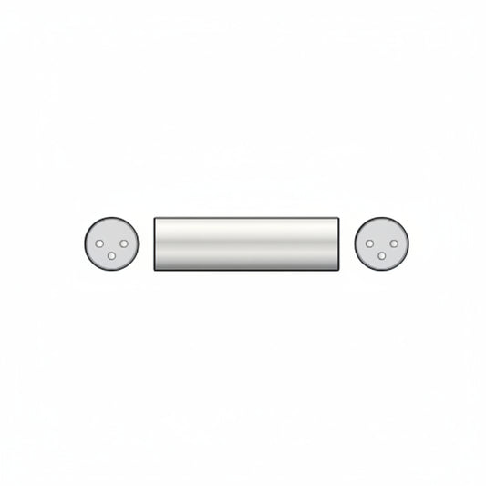 A silver metal XLR adapter connector with three pins on the male end, shown on a plain white background.