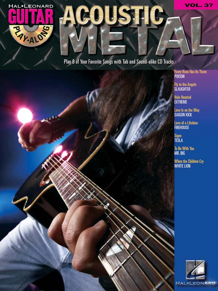 Hal Leonard guitar play-along book cover with a person playing an acoustic guitar.