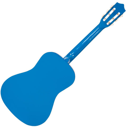 Blue guitar on a white background