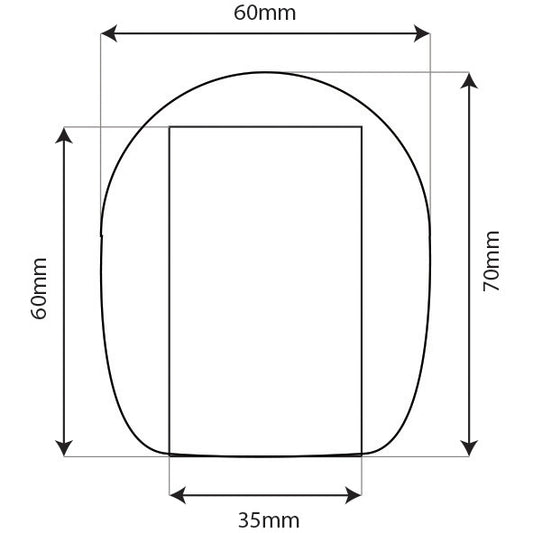 Technical drawing of a circular object with dimensions labeled
