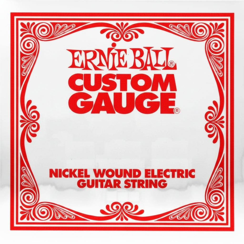 Ernie Ball Custom Gauge guitar string packaging with red border