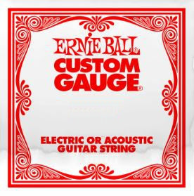 Ernie Ball Custom Gauge guitar string packaging with red and white design