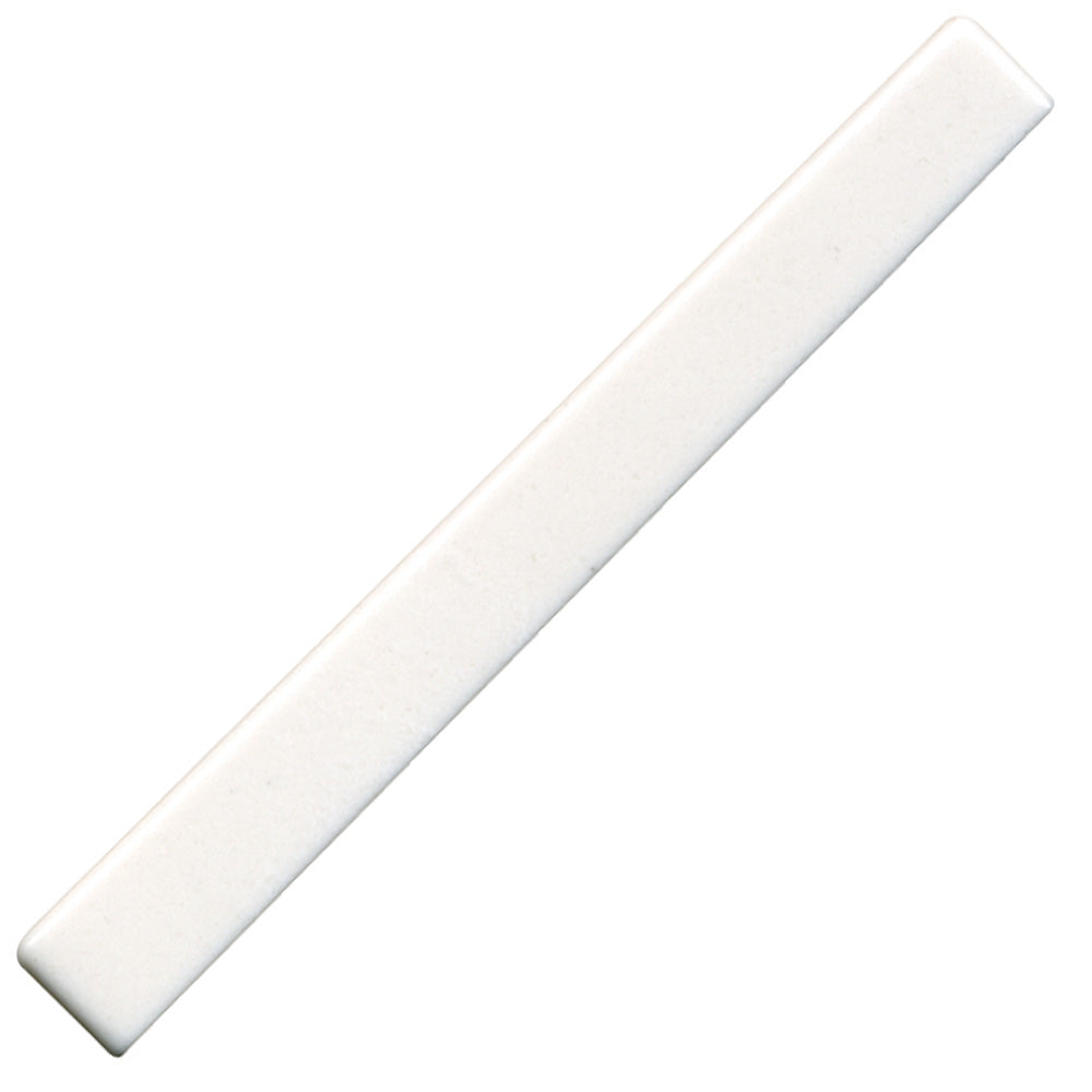 White rectangular plastic saddle on a white background