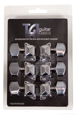 Packaged set of guitar tuners with TGI Guitar Basics branding on a white background