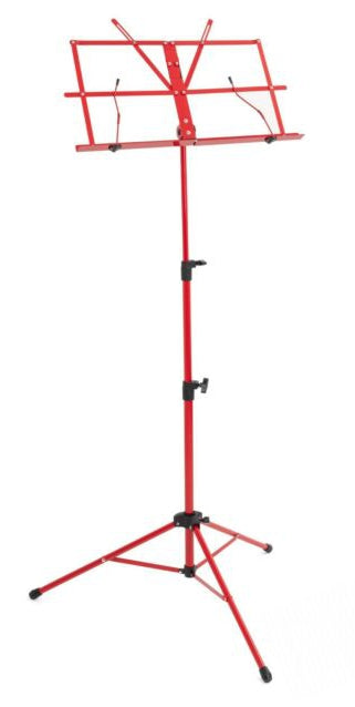 Red music stand on a white background