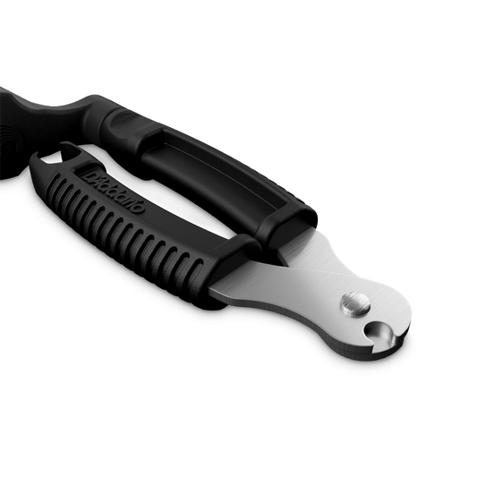 Black and silver tool on a transparent background