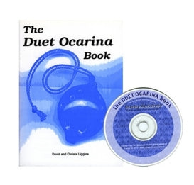 Book titled 'The Duet Ocarina Book' with a blue ocarina illustration on a white background.