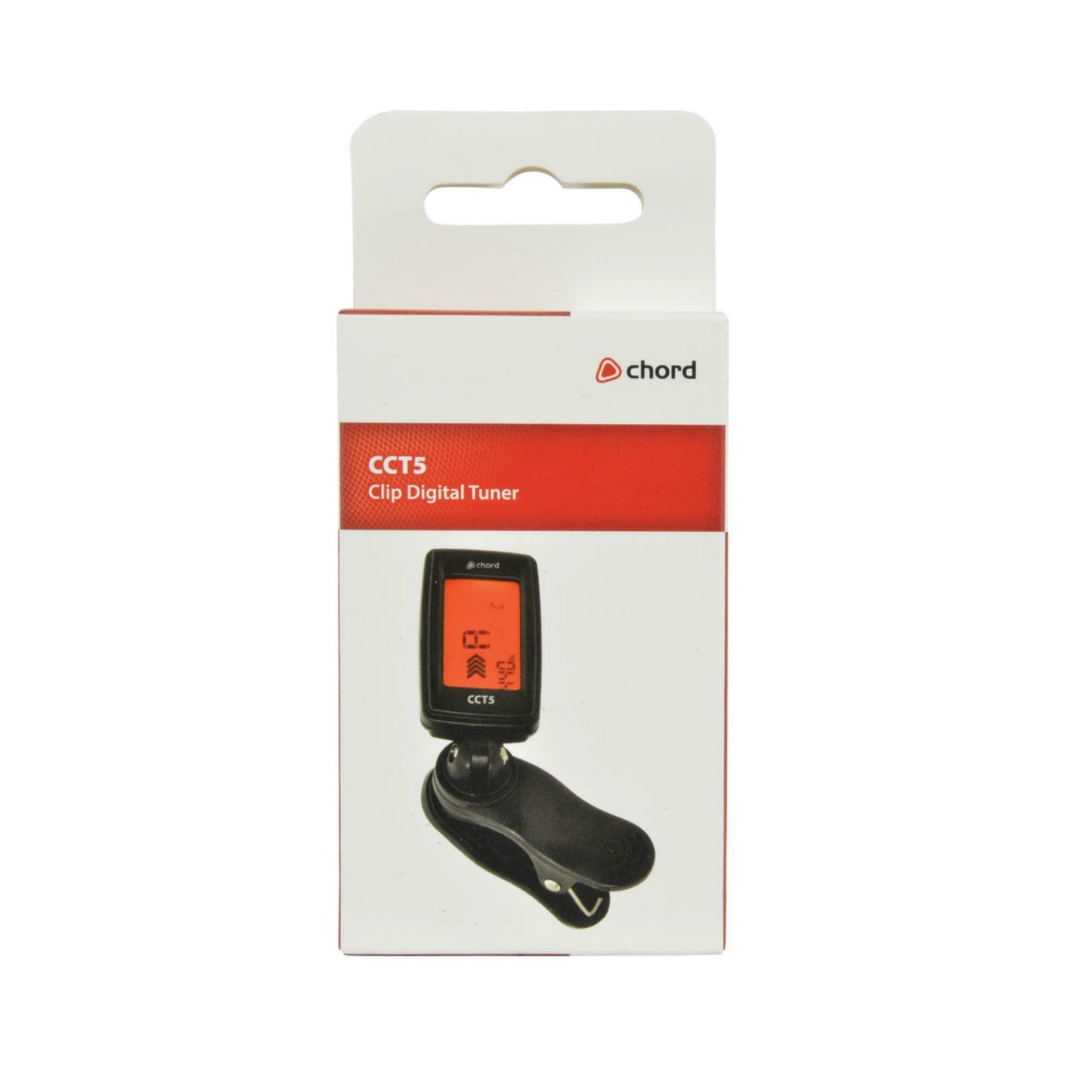 Chord CCTS clip digital tuner packaging on a white background