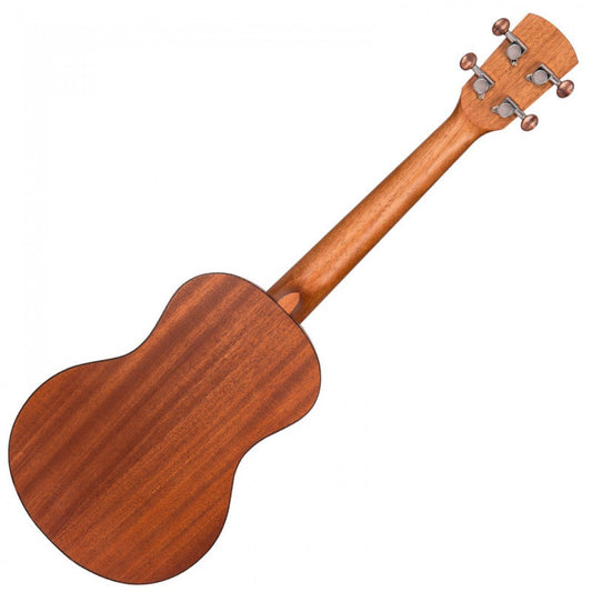 Wooden ukulele on a white background