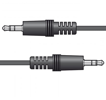 Two 3.5mm audio cables with plugs on a white background