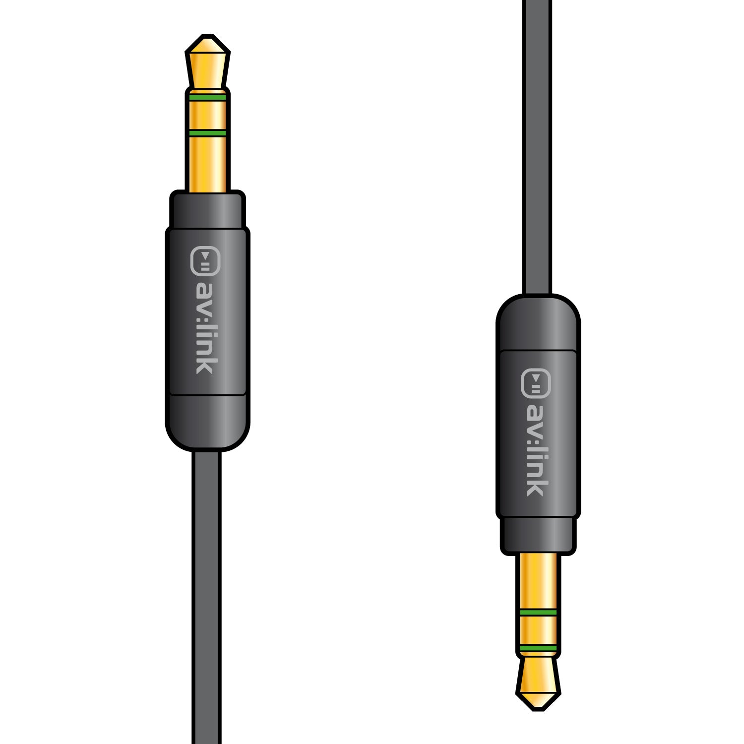 Audio cable with 3.5mm male to 3.5 male  stereo Jack on a white background