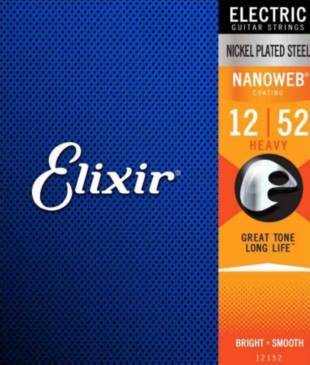 Elixir electric guitar strings packaging with blue and orange design