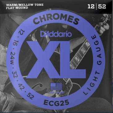 D'Addario XL guitar string set packaging with branding and specifications.