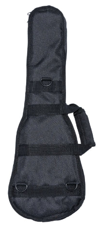 Black ukulele case on a white background