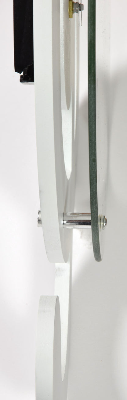 Modern wall-mounted shower head with a sleek design on a white background