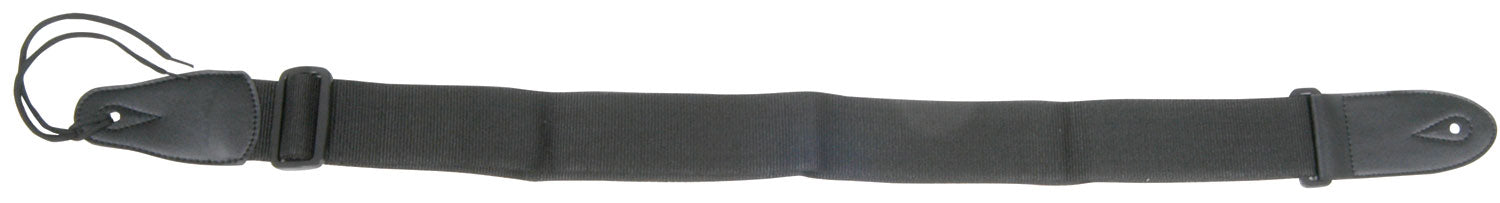 Blac guitar strap on a white background