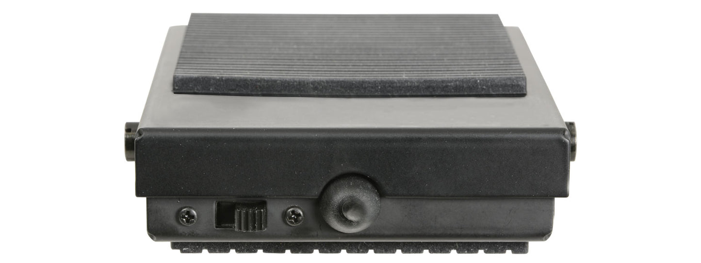 Black electronic device with a textured surface on a white background