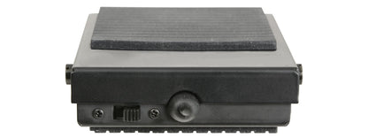 Black electronic device with a textured surface on a white background