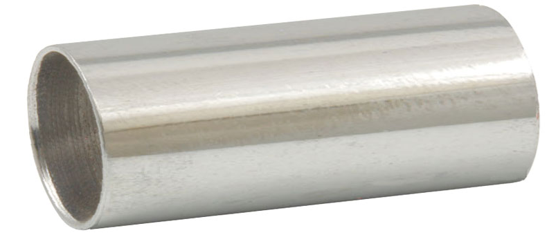Metallic cylindrical slide on a white background