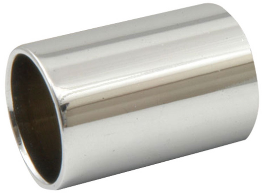Metallic cylindrical slide on a white background