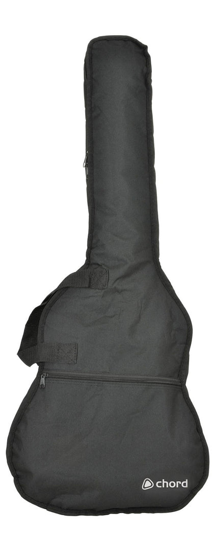Black guitar case with 'Chord' branding on a white background