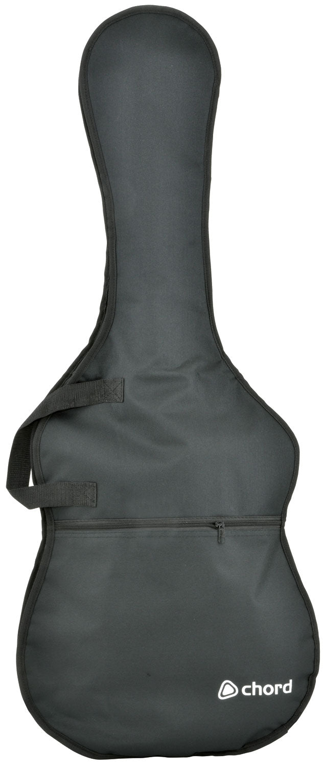 Black guitar case with 'Chord' branding on a white background