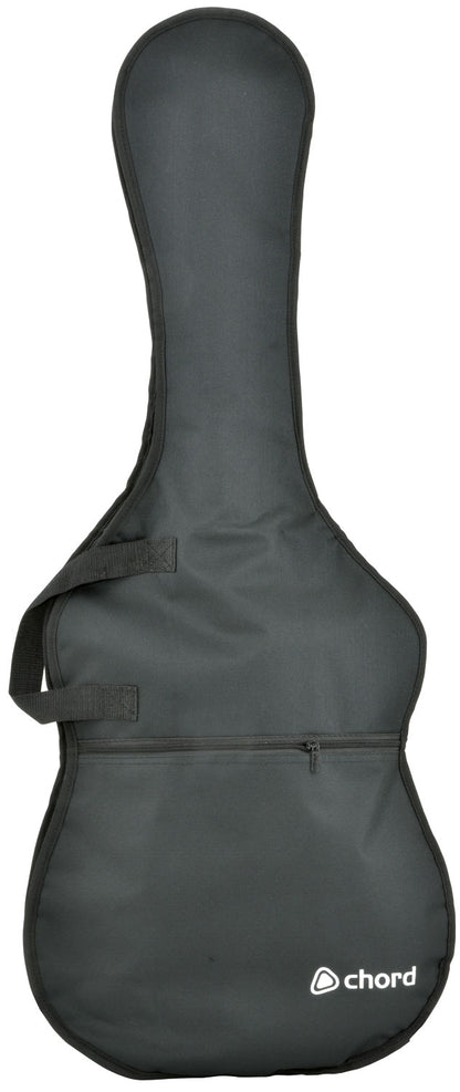 Black guitar case with 'Chord' branding on a white background
