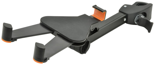 Black and orange small tablet holder on a white background