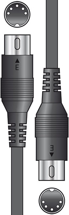 Two 5-pin connectors with metallic ends on a black background