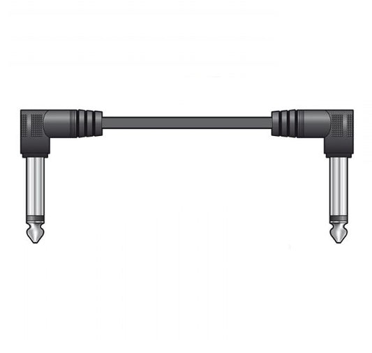 Black patch lead with 90-degree angle on a white background