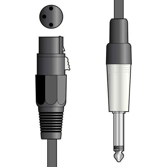 Illustration of audio cable connectors on a white background
