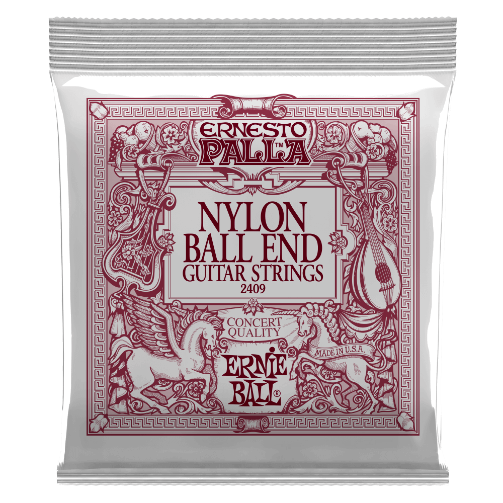 Ernesto Palla nylon ball end guitar strings packaging on a white background