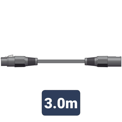 Black cable with connectors and a '3.0m' label on a white background