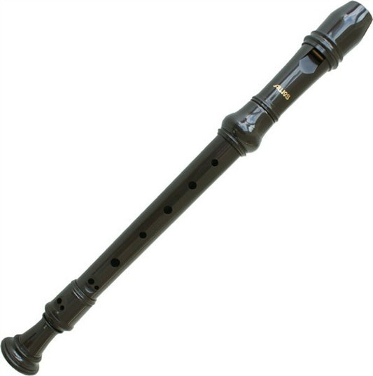 Black recorder with visible brand name on a white background