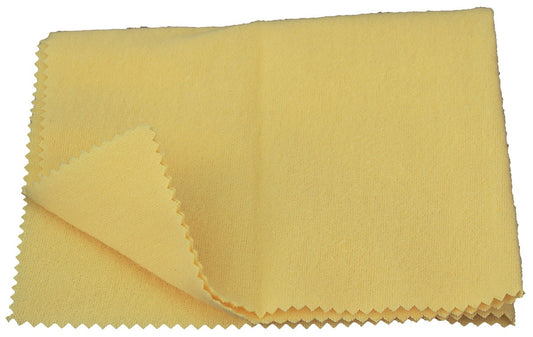 Yellow microfiber cloth on a white background