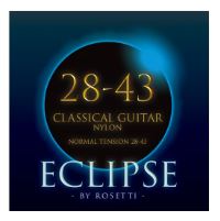 Eclipse Rosetti classical guitar string set packaging with gold text on a blue background