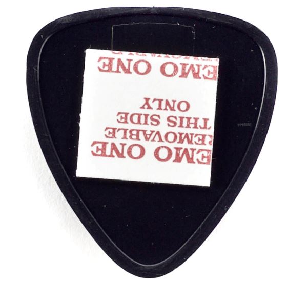 The back view of the black plastic triangle container with double side tape to stick to instrument