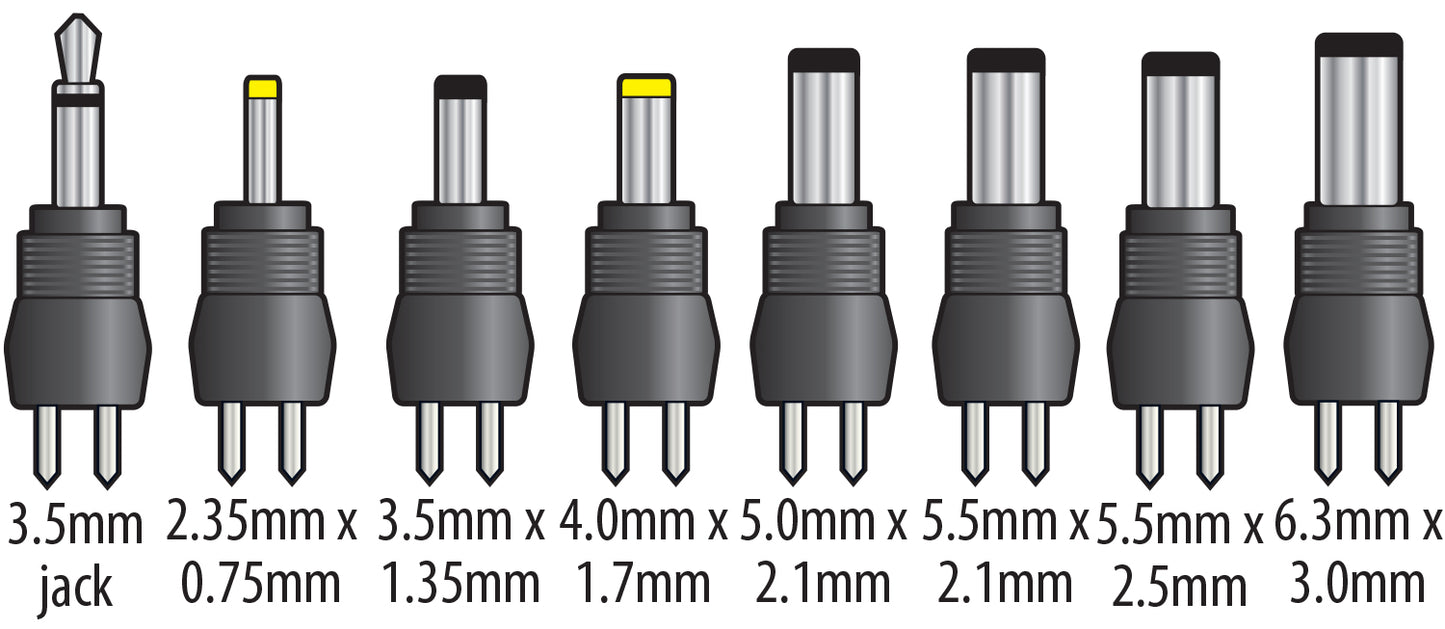 An illustration of adapters to attach ad the end of the wire