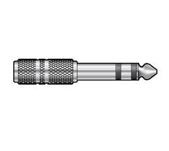 A metallic object slightly longer than a standard 6.5 jack (which is on one side) and a long nought o fit a small jack on the other side.