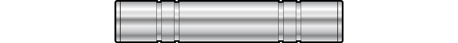 Metallic cylindrical object with a ribbed texture on a white background