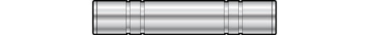 Metallic cylindrical object with a ribbed texture on a white background