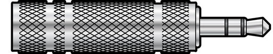 Metallic connector with threaded design on a white background