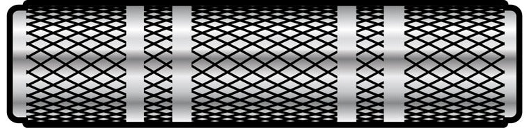 Metallic cylindrical filter with textured surface