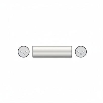 A silver metal XLR adapter connector with three pins on the male end, shown on a plain white background.