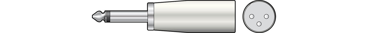 Illustration of a converter from/to jack to/from XLR 